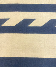 Load image into Gallery viewer, 1.5 Yard Telluride Beige Navy Blue Stripe Geometric Wool Upholstery Fabric STA 5150