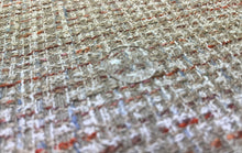 Load image into Gallery viewer, Designer Water Stain Resistant Beige Coral Blue Cream Tweed MCM Upholstery Fabric