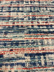 Osborne & Little Berkeley F 7314-05 Navy Blue Teal Greige Red Upholstery Fabric WHS-5001