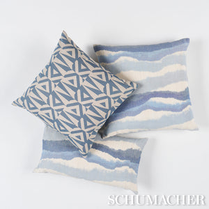 Pair of Custom Made Schumacher Chandler Warp Print Pillow Covers - Both Sides