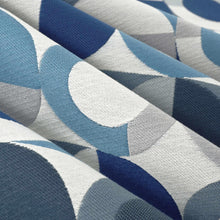 Load image into Gallery viewer, Bella Dura Indoor Outdoor Marvista Geometric Abstract Navy Blue Grey Upholstery Drapery Fabric FB