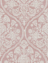 Load image into Gallery viewer, Cotton Linen Pink Cream Floral Damask Upholstery Drapery Fabric FB