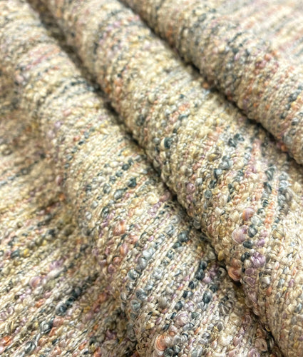 Designer Rose Beige Lilac Coral Blue Teal Grey MCM Mid Century Modern Boucle Upholstery Fabric WHS 5028