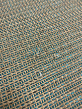 Load image into Gallery viewer, 1.7 Yard Designer Water &amp; Stain Resistant Teal Turquoise Blue Taupe MCM Mid Century Modern Tweed Upholstery Fabric WHS 4633