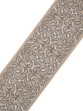 Load image into Gallery viewer, 3&quot; Wide Beige Grey Cream Renaissance Scroll Drapery Tape Trim