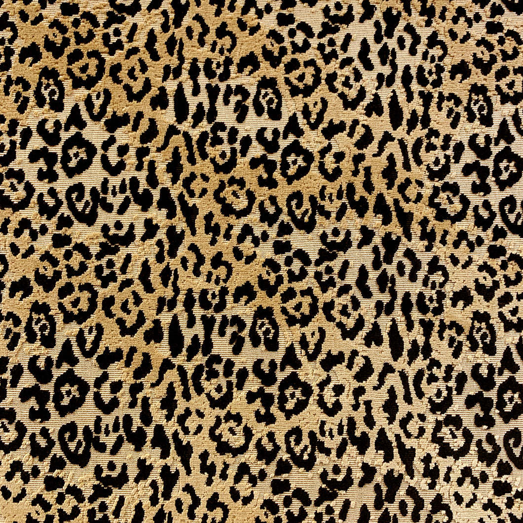 Beige Black Ivory Cheetah Animal Pattern Epingle Velvet Upholstery Fabric
