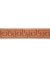 Load image into Gallery viewer, 2&quot; Beige Orange Embroidered Geometric Drapery Tape Trim