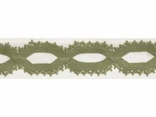 Load image into Gallery viewer, 3.25&quot; Off White Green Embroidered Geometric Drapery Tape Trim