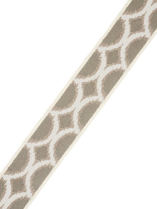 2.62" Wide Taupe Ikat Geometric Drapery Tape Trim