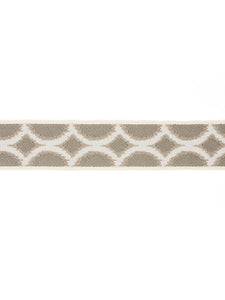 2.62" Wide Taupe Ikat Geometric Drapery Tape Trim