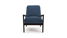 Load image into Gallery viewer, Stain Resistant Heavy Duty MCM Mid Century Modern Tweed Chenille Navy Aqua Indigo Blue Upholstery Fabric FB