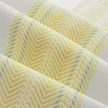 Load image into Gallery viewer, Cotton Cream Grey Yellow Herringbone Stripe Upholstery Drapery Fabric FB