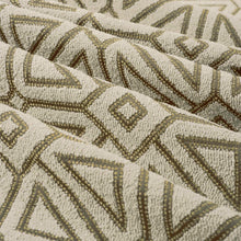 Load image into Gallery viewer, Grey Brown Beige Gold Geometric Chenille Upholstery Fabric