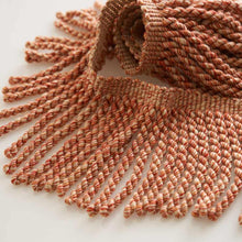 Load image into Gallery viewer, 4.75" Wide Coral Rose Cream Tassel Bullion Fringe Trim