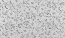 Load image into Gallery viewer, Navy Blue Taupe White  Floral Cotton Sateen Upholstery Drapery Fabric