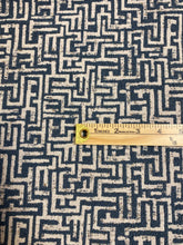 Load image into Gallery viewer, Designer Water &amp; Stain Resistant French Blue Off White Geometric Upholstery Fabric WHS 4631