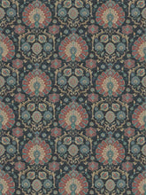 Load image into Gallery viewer, Cotton Linen Denim Blue Taupe Grey Teal Ikat Upholstery Drapery Fabric FB