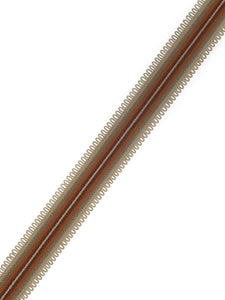 1.4" Wide Rusty Brown Taupe Stripe Drapery Gimp Tape Trim