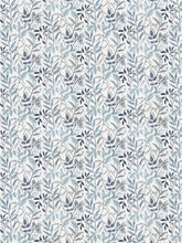 Load image into Gallery viewer, White Navy French Blue Floral Embroidered Drapery Fabric