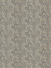 Load image into Gallery viewer, Grey Navy Blue Paisley Tapestry Upholstery Fabric
