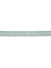 Load image into Gallery viewer, 1.25" Wide Linen Wool Blend Aqua Blue Brush Upholstery Fringe Trim