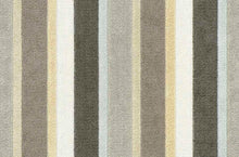 Load image into Gallery viewer, Taupe Brown Cream Aqua Blue Beige Stripe Velvet Upholstery Fabric