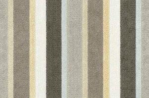 Taupe Brown Cream Aqua Blue Beige Stripe Velvet Upholstery Fabric