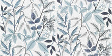 Load image into Gallery viewer, White Navy French Blue Floral Embroidered Drapery Fabric