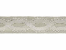 Load image into Gallery viewer, 3.25&quot; Oatmeal Beige Ivory Embroidered Geometric Drapery Tape Trim