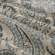Load image into Gallery viewer, Grey Navy Blue Paisley Tapestry Upholstery Fabric