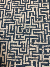 Load image into Gallery viewer, Designer Water &amp; Stain Resistant French Blue Off White Geometric Upholstery Fabric WHS 4631