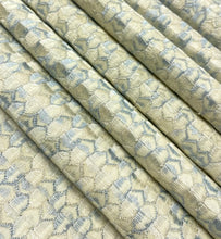 Load image into Gallery viewer, Schumacher Ivins Embroidery 75121 Sky Blue Cream Geometric Drapery Fabric STA 5125