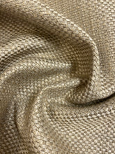 Load image into Gallery viewer, Designer Water &amp; Stain Resistant Taupe Beige MCM Mid Century Modern Tweed Upholstery Fabric WHS 4613