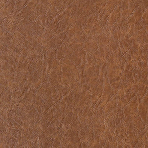 Performance Breathable Distressed Caramel Brown Faux Leather Upholstery Vinyl