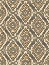 Load image into Gallery viewer, Grey Beige Taupe Ikat Medallion Upholstery Fabric