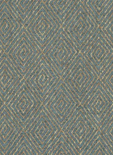 Load image into Gallery viewer, French Blue Taupe Cream Geometric Chenille Upholstery Fabric