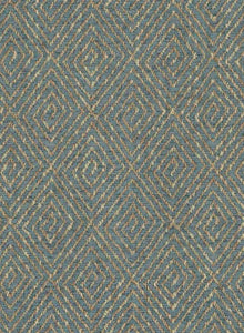 French Blue Taupe Cream Geometric Chenille Upholstery Fabric