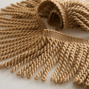 4.75" Wide Mustard Gold Tassel Bullion Fringe Trim