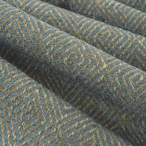 French Blue Taupe Cream Geometric Chenille Upholstery Fabric