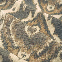 Load image into Gallery viewer, Grey Beige Taupe Ikat Medallion Upholstery Fabric