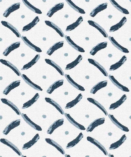Linen Cotton Cream Navy Blue Teal Geometric Upholstery Drapery Fabric FB