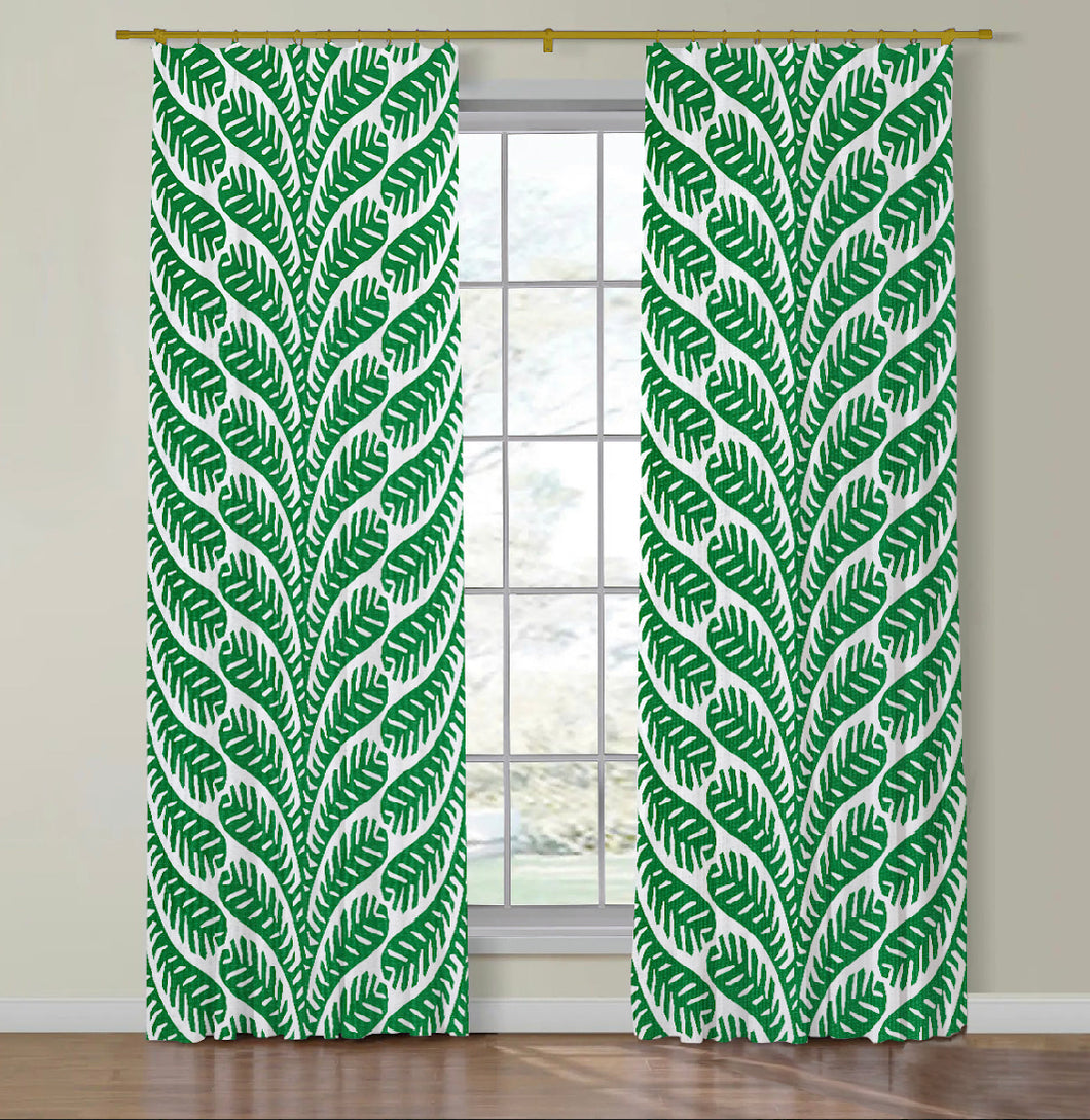 Set of Two Made to Order Thibaut Ginger Side Drapery Panels