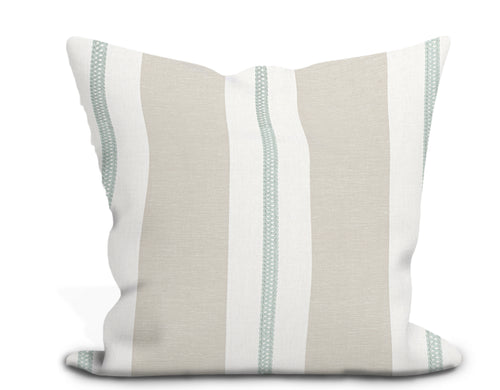 Thibaut Alden Stripe Embroidery Pillow