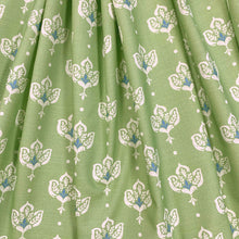 Load image into Gallery viewer, Cotton Green Cream Blue Floral Upholstery Drapery Fabric