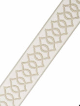 Load image into Gallery viewer, 2.75" Wide Ivory Taupe Beige Geometric Drapery Tape Trim