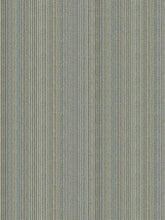 Load image into Gallery viewer, Navy Blue Aqua Cream Brown Stripe Upholstery Fabric