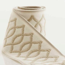Load image into Gallery viewer, 2.75" Wide Ivory Taupe Beige Geometric Drapery Tape Trim