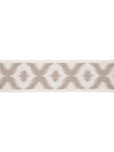 Load image into Gallery viewer, 2.5&quot; Wide Ivory Beige Ikat Geometric Linen Blend Drapery Tape Trim