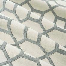 Load image into Gallery viewer, Grey Geometric Trellis Drapery Fabric