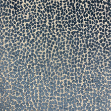 Load image into Gallery viewer, Teal Navy Blue Grey Cheetah Animal Pattern Cut Velvet Upholstery Fabric